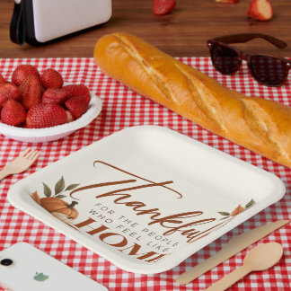 Dankbar für Zuhause – Thanksgiving-Papierplatte Pappteller