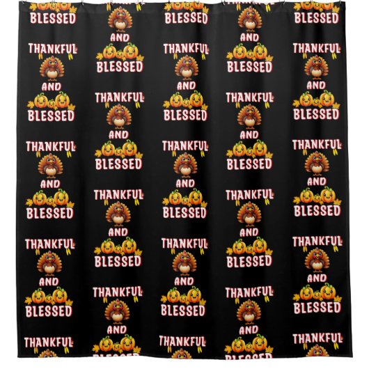 Dankbar Gesegnet 23 US Maple November Erntedank Duschvorhang (Vorderseite)