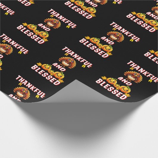 Dankbar Gesegnet 23 US Maple November Erntedank Geschenkpapier (Ecke)