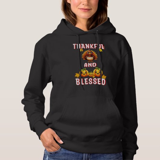 Dankbar Gesegnet 23 US Maple November Erntedank Hoodie (Vorderseite)