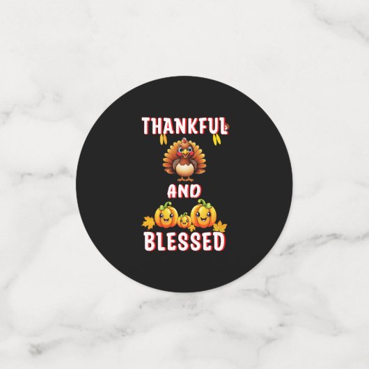 Dankbar Gesegnet 23 US Maple November Erntedank Konfetti (Klein Vorderseite)