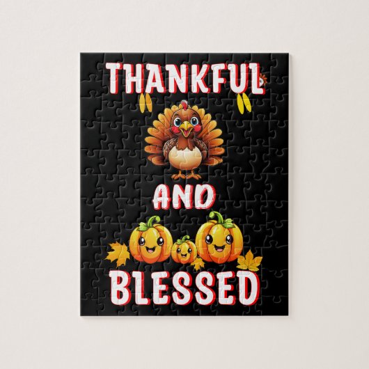 Dankbar Gesegnet 23 US Maple November Erntedank Puzzle (Vertikal)