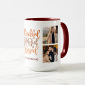 Dankbar gesegnet 4 Foto Name Kaffee Tasse (VorderseiteRechts)