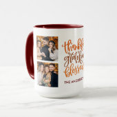 Dankbar gesegnet 4 Foto Name Kaffee Tasse (Vorderseite Links)