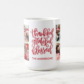 Dankbar, gesegnet 4 Foto Name Red Kaffeetasse (Mittel)