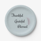 Dankbar, gesegnet Angel Feather Pappteller (Vorderseite)