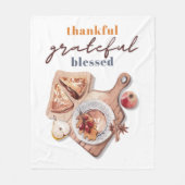 Dankbar, gesegnet Boho Erntedank Fleecedecke (Vorderseite)