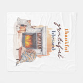 Dankbar, gesegnet Boho Erntedank Fleecedecke (Vorderseite (Horizontal))