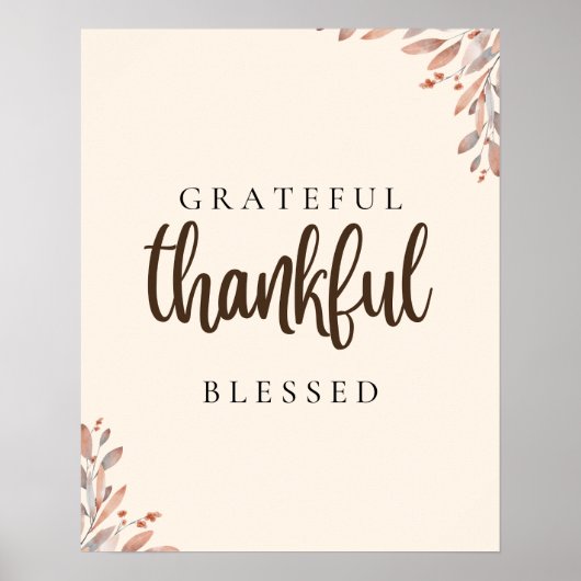 dankbar, gesegnet botanisch poster (Vorne)