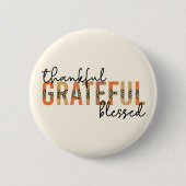 Dankbar, gesegnet Cheetah Print Typografy Button (Vorderseite)