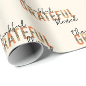 Dankbar, gesegnet Cheetah Print Typografy Geschenkpapier (Rolleneckpunkt)