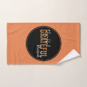 Dankbar, gesegnet Cheetah Print Typografy Handtuch (Handtuch)