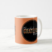 Dankbar, gesegnet Cheetah Print Typografy Kaffeetasse (VorderseiteRechts)