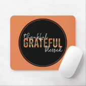 Dankbar, gesegnet Cheetah Print Typografy Mousepad (Mit Mouse)