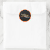 Dankbar, gesegnet Cheetah Print Typografy Runder Aufkleber (Tasche)