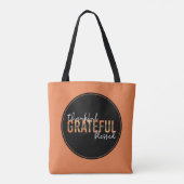 Dankbar, gesegnet Cheetah Print Typografy Tasche (Rückseite)