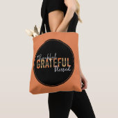 Dankbar, gesegnet Cheetah Print Typografy Tasche (Von Nahem)
