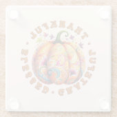 Dankbar, gesegnet, dankbar, blumenkürbis glasuntersetzer (Rückseite)