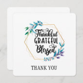 Dankbar, gesegnet dankeskarte (Vorne/Hinten)