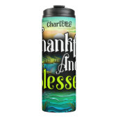 Dankbar, gesegnet, die Gelassenheit der Natur Thermosbecher (Vorderseite)