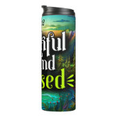 Dankbar, gesegnet, die Gelassenheit der Natur Thermosbecher (Nach rechts gedreht)