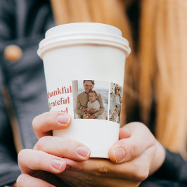 Dankbar, gesegnet | Drei FotoCollage Pappbecher