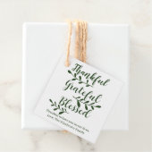 Dankbar, gesegnet, dunkelgrünes Drehbuch Geschenkanhänger (Beispiel)