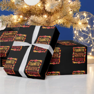 Dankbar Gesegnet Ergeben Erntedankfest Herbst Geschenkpapier