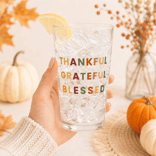 Dankbar Gesegnet Ergeben – Herbst-Glas-Tasse Glas