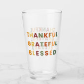 Dankbar Gesegnet Ergeben – Herbst-Glas-Tasse Glas (Vorderseite)