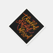 Dankbar, gesegnet Erntedank Black Serviette (Ecke)