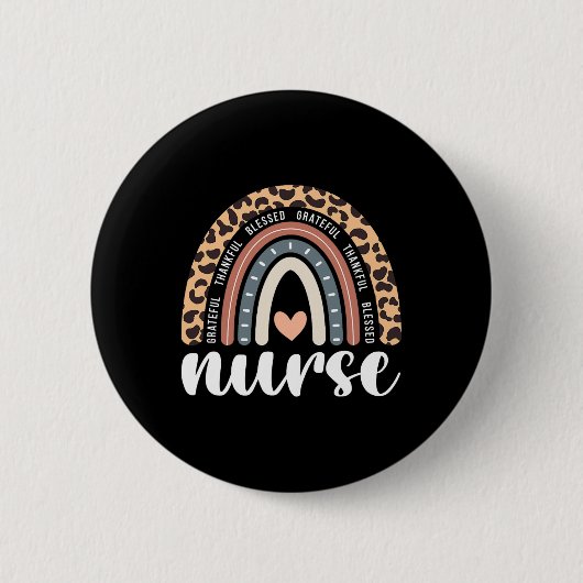 Dankbar, gesegnet, Erntedank der Krankenschwester Button (Vorderseite)