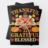 Dankbar, gesegnet Erntedank der Türkei Geschenkpapier Set (Beispiel)