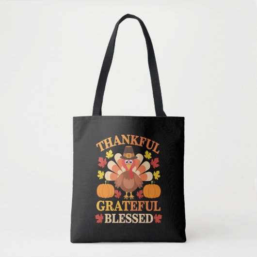 Dankbar, gesegnet Erntedank der Türkei Tasche (Vorderseite)