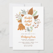 Dankbar, gesegnet Erntedank Dinner Einladung (Vorderseite)