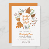Dankbar, gesegnet Erntedank Dinner Einladung (Vorne/Hinten)