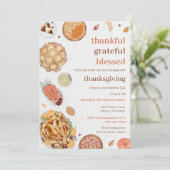 Dankbar, gesegnet Erntedank Dinner Einladung (Stehend Vorderseite)