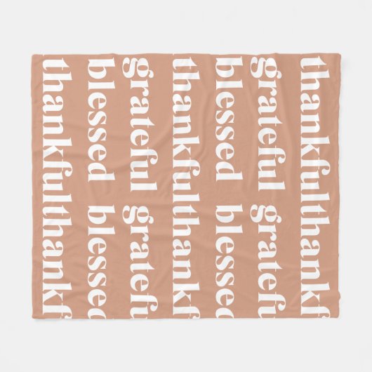 Dankbar, gesegnet | ERNTEDANK Fleecedecke (Vorderseite (Horizontal))