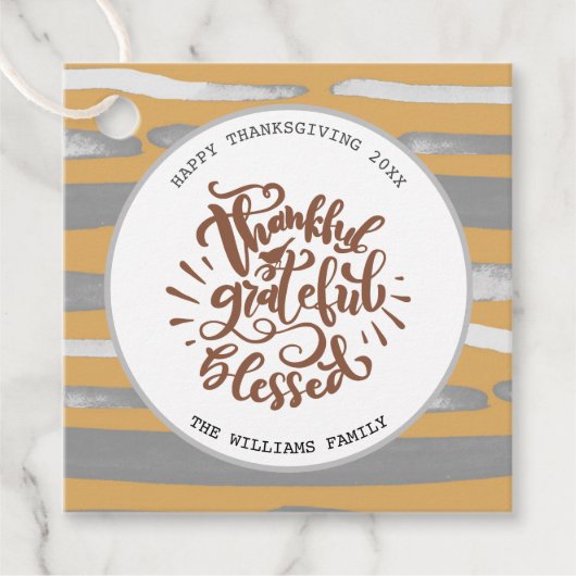 Dankbar, gesegnet Erntedank Geschenkanhänger (Vorderseite)