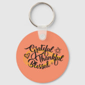 Dankbar, gesegnet Erntedank Geschenke Schlüsselanhänger (Vorderseite)