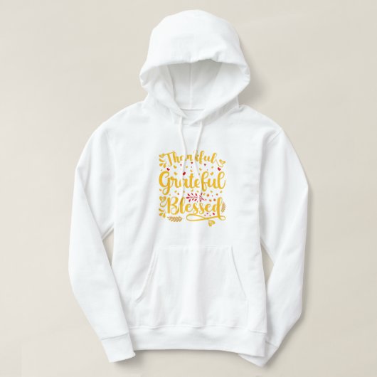 Dankbar, gesegnet Erntedank Gift Graphi Hoodie (Design vorne)
