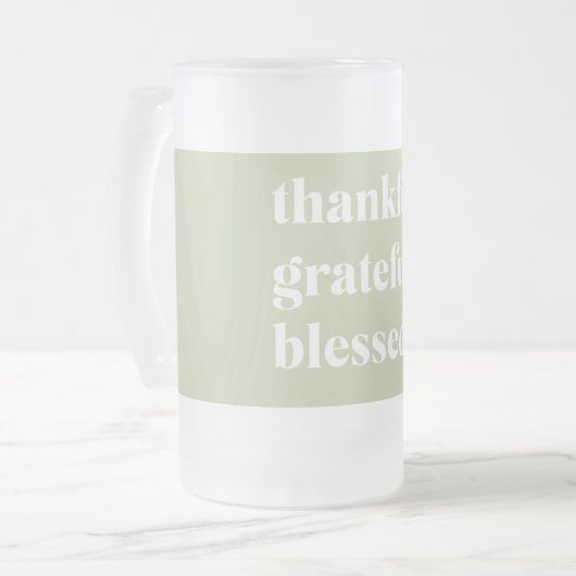 Dankbar, gesegnet | ERNTEDANK Mattglas Bierglas (Vorderseite Links)
