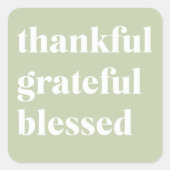 Dankbar, gesegnet | ERNTEDANK Quadratischer Aufkleber (Vorderseite)