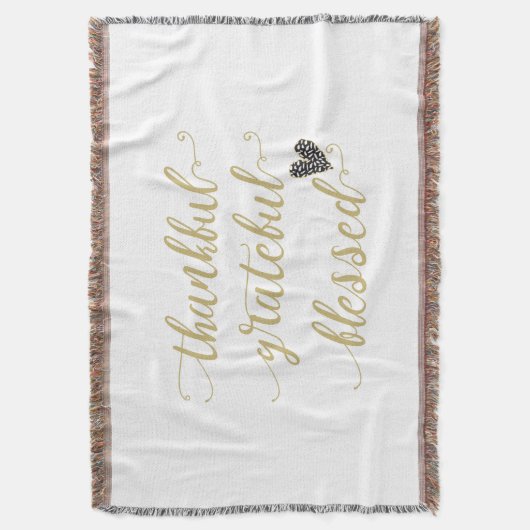 dankbar gesegnet Erntedank Urlaub Decke (Vorderseite Vertikal)