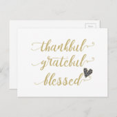 dankbar gesegnet Erntedank Urlaub Feiertagspostkarte (Vorne/Hinten)