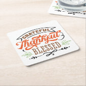 dankbar, gesegnet Erntedank Urlaub squ Rechteckiger Pappuntersetzer (angewinkelt)