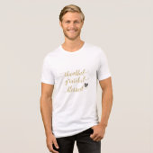 dankbar gesegnet Erntedank Urlaub Tri-Blend Shirt (Vorderseite voll)