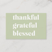 Dankbar, gesegnet | ERNTEDANK Visitenkarte (Vorderseite)