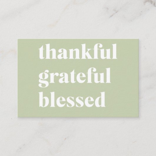 Dankbar, gesegnet | ERNTEDANK Visitenkarte (Vorderseite)
