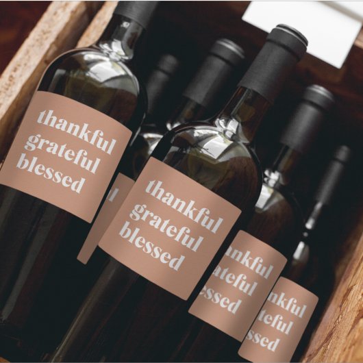 Dankbar, gesegnet | ERNTEDANK Weinetikett